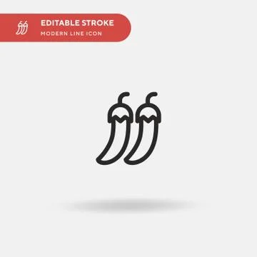 Chilli Simple vector icon. Illustration symbol design template for web mobile イラスト素材