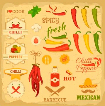 Chilli spice, chili, Stock Illustration