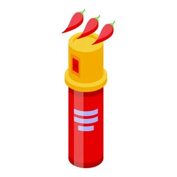 Chilli spray icon isometric vector. Woman self defense Stock Illustration
