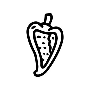 Chilli stuffed peppers line vector doodle simple icon イラスト素材
