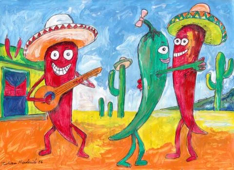 Chilli Time Riva-Riva Stock Illustration