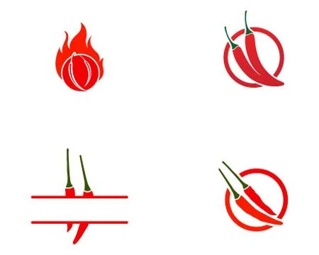 Chilli vector template logo and symbol Stock Illustration