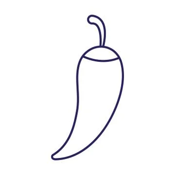 Chilli vegetable line style icon vector design イラスト素材