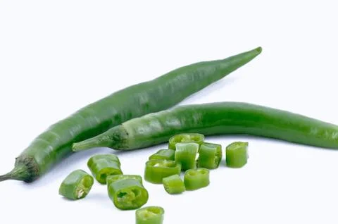 Chillies on white background Stock Photos