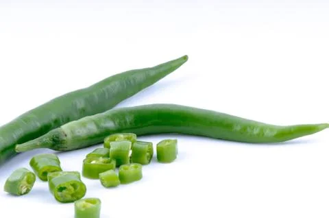 Chillies on white background Stock Photos