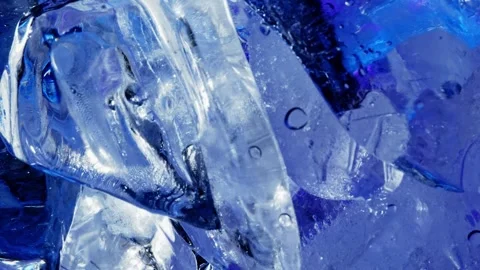 Chilling Elegance: Abstract Background with Closeup of Ice Cubes Stock Footage 241493266