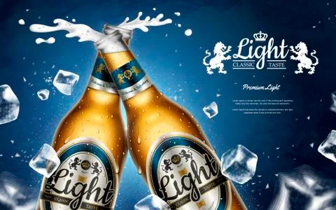 Chilling light beer ads Stock Illustration