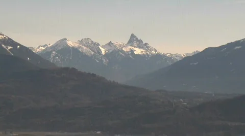 Chilliwack Mt pull out reveal WS Stock Footage 343888