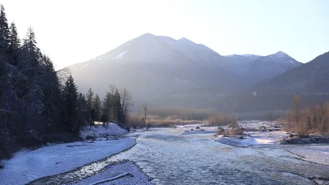 Chilliwack River Valley at Sunrise Stock Footage 171304430
