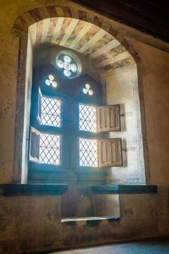 Chillon castle window Foto stock