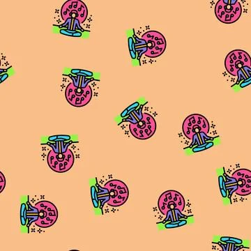 Chillout area rave retro vector seamless pattern Illustrazione stock