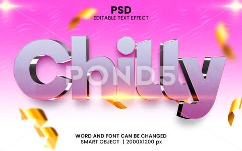 Chilly 3d Text Effect Editable PSD PSD Template