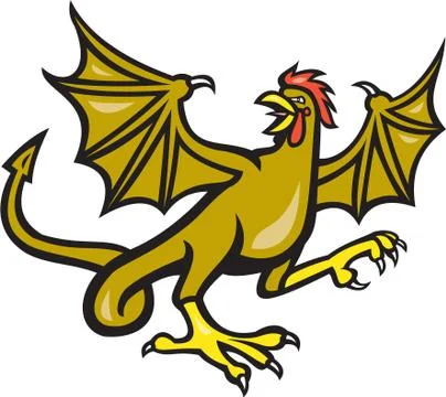 Chimera attacking side cartoon Stock Illustration