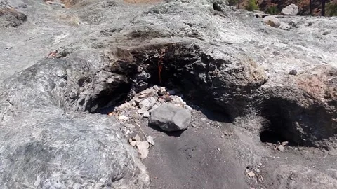 Chimera mountain, Turkey on the slope of which natural gas burns continuously Stock Footage 169070673