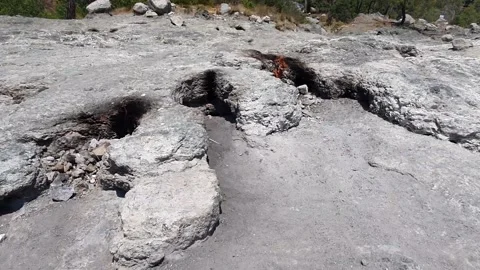 Chimera mountain, Turkey on the slope of which natural gas burns continuously Stock Footage 169070738