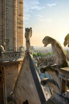 Chimeras on cathedral Stock Photos
