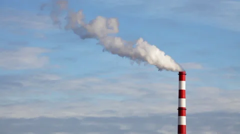 Chimney; air pollution; river; refinery; contamination; environment; Stock Footage 35921762
