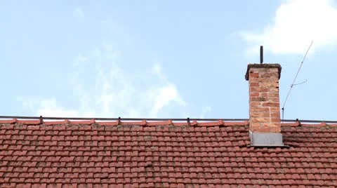 Chimney and clouds Stock Footage 8853813