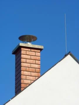 Chimney and Lightning Conductor Stock Photos