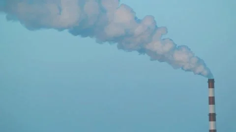 Chimney and smoke pollution Stock Footage 11021235