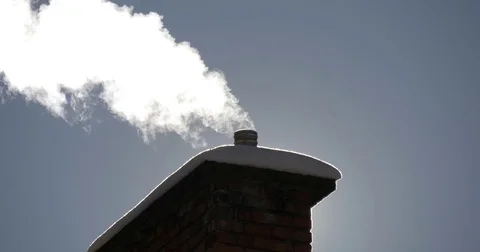 Chimney on a background of blue sky Stock Footage 71826272