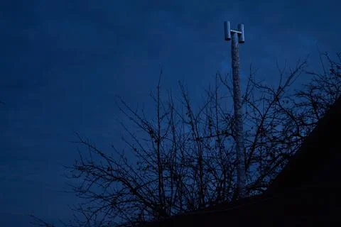 Chimney on the background of the night sky Stock Photos
