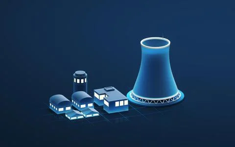 Chimney with blue background, 3d rendering. Stock Illustration