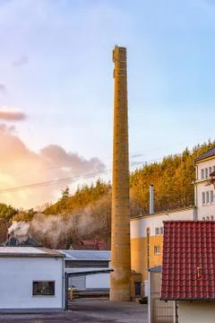 Chimney of a brewery Stock Photos