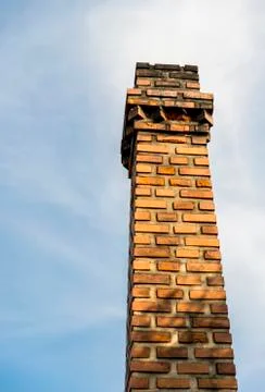 Chimney brick with blue sky Stock Photos