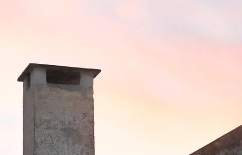 Chimney of cement material on the sky Stock Photos
