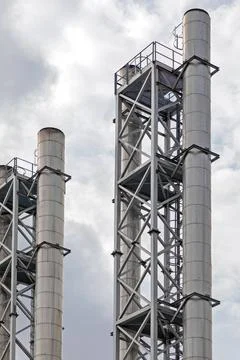 Chimney Chimney Tower Structure at Heating Plant Building Copyright: xZoon... Fotos de archivo