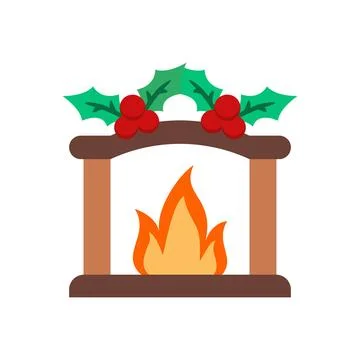 Chimney christmas icon vector basic design simple and modern Stock Illustration