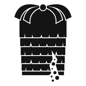 Chimney cleaning brush with soot falling silhouette Ilustração Stock