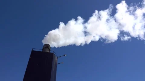 A chimney with a cloud of steam Stock Footage 269550257