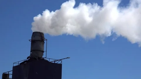 A chimney with a cloud of steam Video stock 269550258