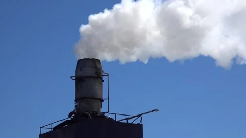A chimney with a cloud of steam Stock Footage 269550262