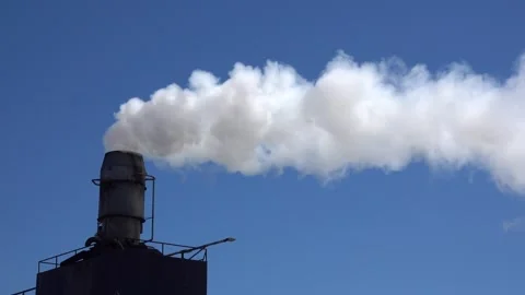 A chimney with a cloud of steam Stock Footage 269550264