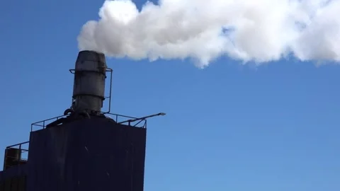 A chimney with a cloud of steam Stock Footage 269550268