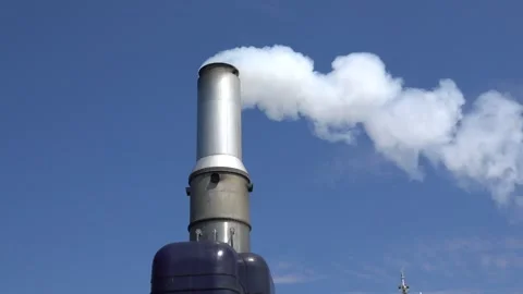 A chimney with a cloud of steam Stock Footage 269550447