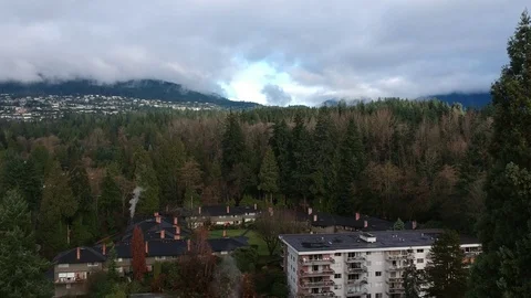 Chimney, Clouds and the Trees Stock Footage 93462173