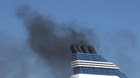 Chimney of a cruise ship Stock Footage 7905479