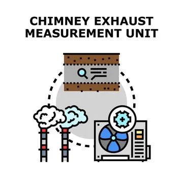 Chimney exhaust measurement unit checking air pollution Stock Illustration