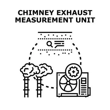Chimney exhaust measurement unit checking air pollution Stock Illustration