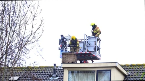 Chimney fire Video stock 121762567