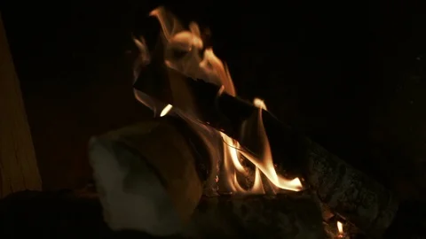 Chimney fire slow motion shot Stock Footage 104900150
