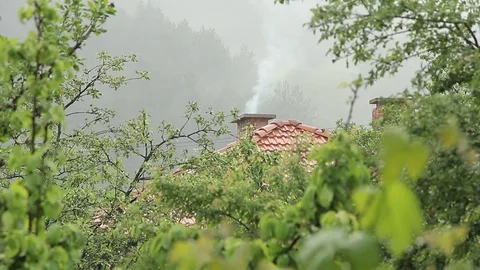 Chimney in the forest Stock Footage 76019739