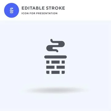 Chimney icon vector, filled flat sign, solid pictogram isolated on white, log Stock Illustration