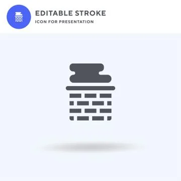 Chimney icon vector, filled flat sign, solid pictogram isolated on white, logo Stock Illustration