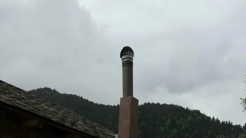 Chimney from a mountain refuge Stock Footage 169936713