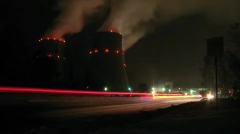 Chimney at night - timelapse 2 Stock-Footage 579828